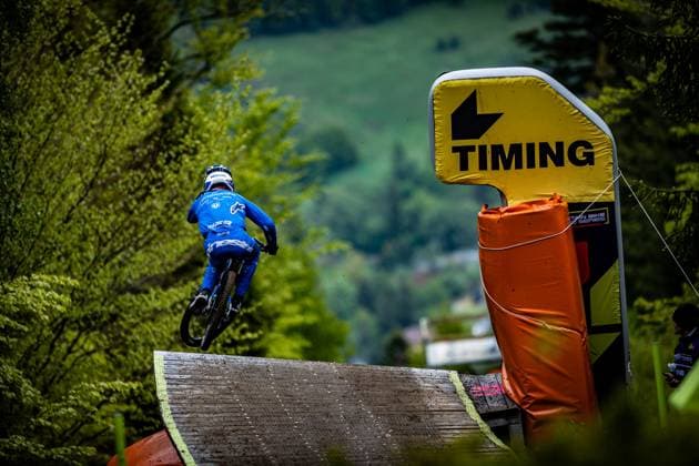 Whoop UCI MTB World Series DHI Worldcup Bielsko BiaÅa Ryan Pinkerton Mondraker Factory Team at Whoop UCI MTB World Series DHI Worldcup Bielsko BiaÅa, 16 05 2025,in Szczyrk,POL Photo Sebastian Sternemann