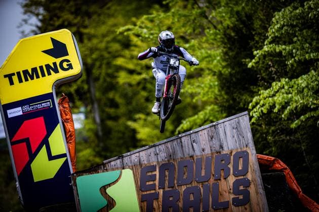 Whoop UCI MTB World Series DHI Worldcup Bielsko BiaÅa PIERRON Amaury COMMENCAL MUC OFF BY RIDING ADDICTIONat Whoop UCI MTB World Series DHI Worldcup Bielsko BiaÅa, 16 05 2025,in Szczyrk,POL Photo Sebastian Sternemann
