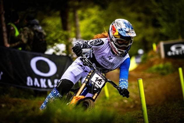 Whoop UCI MTB World Series DHI Worldcup Bielsko BiaÅa HEMSTREET Gracey NORCO RACE DIVISIONat Whoop UCI MTB World Series DHI Worldcup Bielsko BiaÅa, 16 05 2025,in Szczyrk,POL Photo Sebastian Sternemann