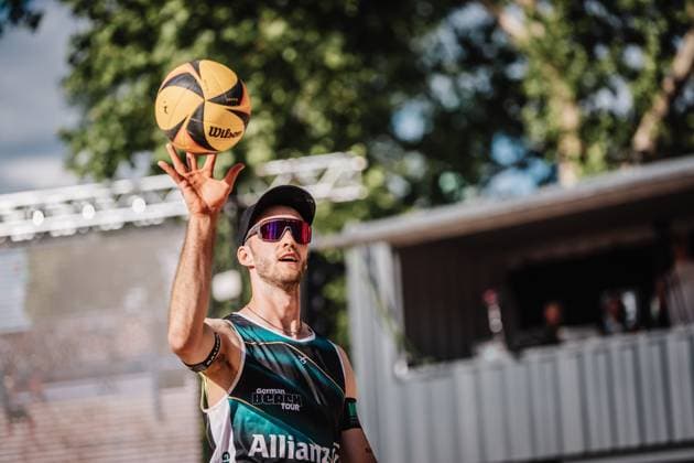 Beach volleyball men Allianz German Beach Tour 2025 Tourstop Düsseldorf 16 05 2025 Clemens Wickler Düsseldorf Robert Lehr Ufer North Rhine-Westphalia Germany