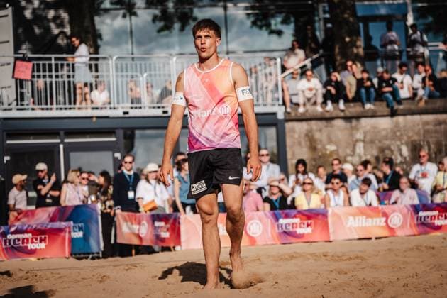 Beach volleyball men Allianz German Beach Tour 2025 Tourstop Düsseldorf 16 05 2025 Luis Kubo Düsseldorf Robert Lehr Ufer Nordrhein Westfalen Germany