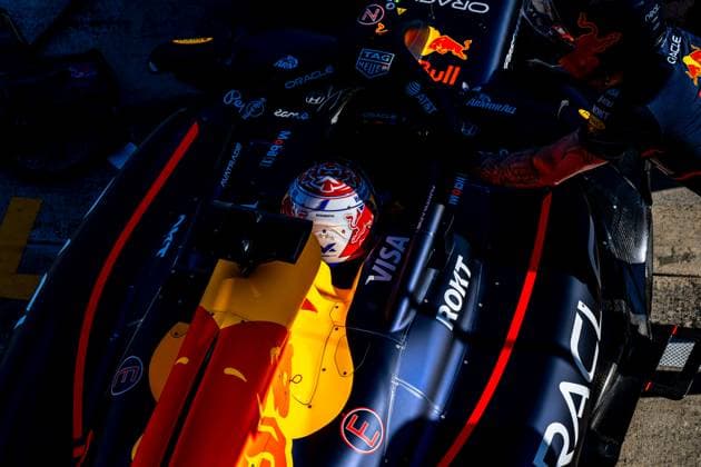 IMOLA, ITALY: Max Verstappen, racing for the Red Bull Racing team during the 2025 Formula 1 Emilia Romagna Grand Prix at the Imola Circuit in Imola, Italy
