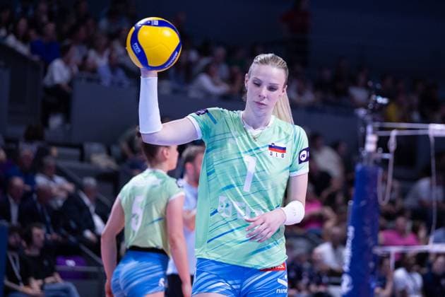 VOLLEYBALL : France VS Slovenie - Nations League - 16 05 2025 TOULOUSE, FRANCE - MAY 16 - VOLLEYBALL : Eva PAVLOVIC MORI during the first preparatory match of the Women s Volleyball Nations League : France VS Slovenia at the Palais des Sports on May 16, 2025 in Toulouse, France  Copyright: xSylvainxDIONISIOx