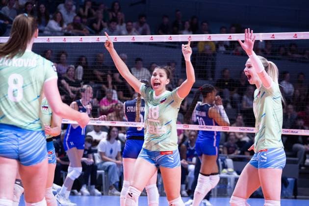 VOLLEYBALL : France VS Slovenie - Nations League - 16 05 2025 TOULOUSE, FRANCE - MAY 16 - VOLLEYBALL : Sasa PLANINSEC during the first preparatory match of the Women s Volleyball Nations League : France VS Slovenia at the Palais des Sports on May 16, 2025 in Toulouse, France  Copyright: xSylvainxDIONISIOx