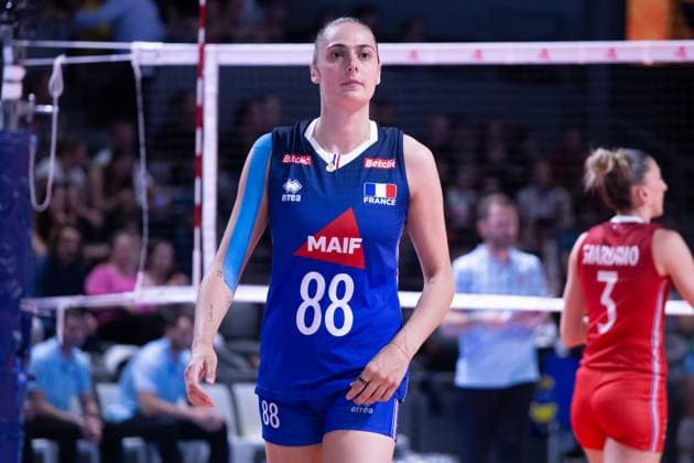 VOLLEYBALL : France VS Slovenie - Nations League - 16 05 2025 TOULOUSE, FRANCE - MAY 16 - VOLLEYBALL : Amelie ROTAR during the first preparatory match of the Women s Volleyball Nations League : France VS Slovenia at the Palais des Sports on May 16, 2025 in Toulouse, France  Copyright: xSylvainxDIONISIOx