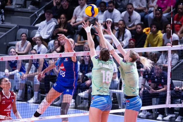 VOLLEYBALL : France VS Slovenie - Nations League - 16 05 2025 TOULOUSE, FRANCE - MAY 16 - VOLLEYBALL : Amelie ROTAR during the first preparatory match of the Women s Volleyball Nations League : France VS Slovenia at the Palais des Sports on May 16, 2025 in Toulouse, France  Copyright: xSylvainxDIONISIOx