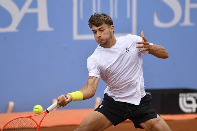 Italy, Turin 14th May 2025 ATP, Tennis Herren Challenger 175 Piemonte Open Intesa Sanpaolo, Sporting Press Club (Turin) Daniel Altmaier (Ger) Vs Flavio Cobolli (Ita) 6-3 7-5.  Copyright: xTonelloxAbozzi IPAxSportx xipa-agency.netx xx IPA_57793637 IPA_Agency_IPA57793637