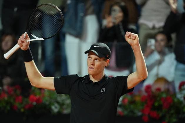 Jannik Sinner of Italy during the match against Tommy Paul of United States of America at the Internazionali BNL d Italia 2025 tennis tournament at Foro Italico in Rome, Italy on may 16, 2025. AntoniettaxBaldassarre