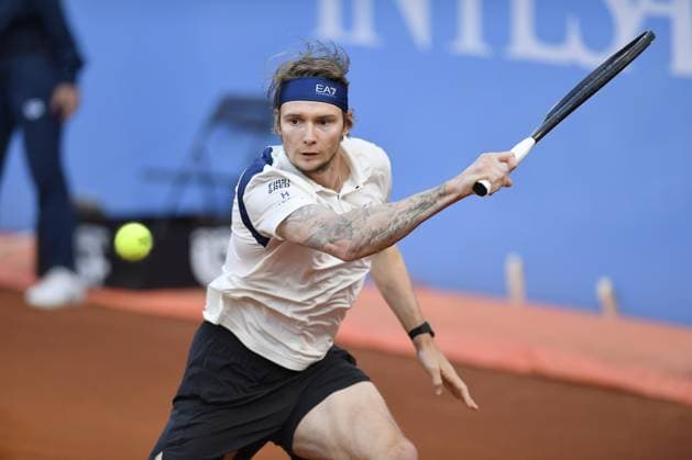Italy, Turin 14th May 2025 ATP, Tennis Herren Challenger 175 Piemonte Open Intesa Sanpaolo, Sporting Press Club (Turin) Alexander Bublik (Kaz) Vs. Tomas Martin Etcheverry (Arg) 6-2 3-6 7-5.  Copyright: xTonelloxAbozzi IPAxSportx xipa-agency.netx xx IPA_57795666 IPA_Agency_IPA57795666