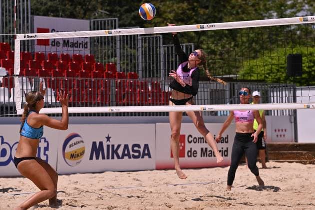 May 16, 2025, Madrid, Madrid, Spain: 1 SKALVE KRIZANAUSKAITE (LTU) - competes during the Beach Pro Tour Futures Madrid 2025 between SPAIN and GERMANY at Parque Deportivo Puerta de Hierro on may 16, 2025 in Madrid, Spain. Madrid Spain - ZUMAc312 20250516_zsp_c312_132 Copyright: xOscarxManuelxSanchezx