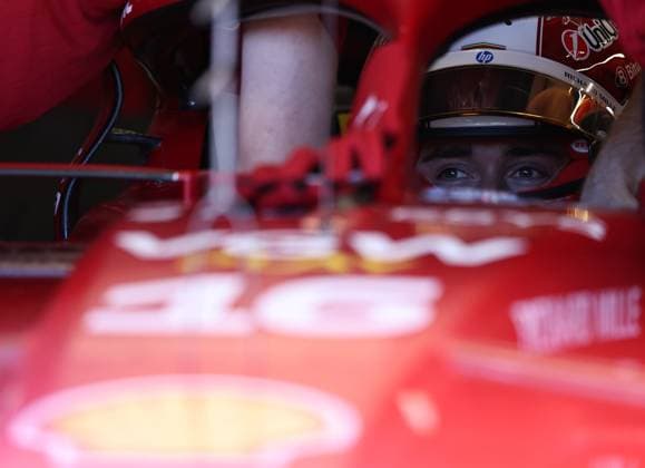 (250517) -- IMOLA, May 17, 2025 -- Ferrari s driver Charles Leclerc of Monaco reacts before the second practice session at the Autodromo Internazionale Enzo e Dino Ferrari race track in Imola, Italy, May 16, 2025, ahead of the Formula One Emilia Romagna Grand Prix. ) (SP)ITALY-IMOLA-AUTO-F1 GRAND PRIX-PRACTICE SESSION LixJing 