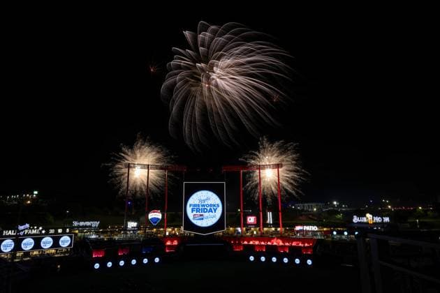 MLB, Baseball Herren, USA 2025: Cardinals Vs Royals MAY 16 May 16, 2025: Fans were treated to fireworks after a game between the Kansas City Royals and St. Louis Cardinals at Kauffman Stadium in Kansas City, MO. David Smith CSM (Credit Image: Â David Smith Cal Media) Kansas City Mo United States of America EDITORIAL USE ONLY Copyright: xx ZUMA-20250516_zma_c04_033.jpg DavidxSmithx csmphotothree383672