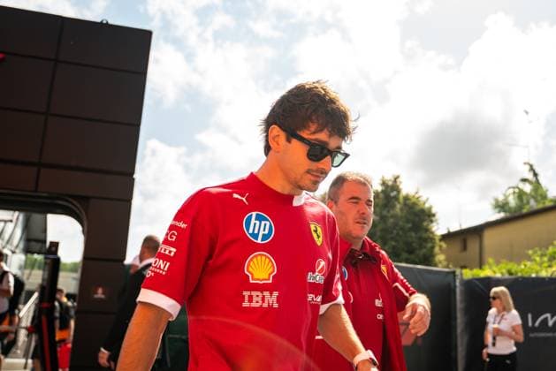 F1 2024: Emilia Romagna and Grand Prix in Imola, Italy - 16 May 2025 Scuderia Ferrari HP F1 Team s Monnegasque driver Charles Leclerc seen in the paddock before first free practice session of the Formula 1 Made in Italy and Emilia Romagna Grand Prix at the Autodromo Enzo e Dino Ferrari of Imola. Imola Italy Copyright: xLucaxMartinix xSOPAxImagesx LMA09966