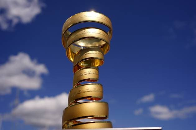 The trophy during the stage 8 of the Giro d™Italia from Giulianova to Castelraimondo, Italy - Saturday, May 17, 2025. - cycling.  Copyright: xFabioxFerrarix xLaPressex