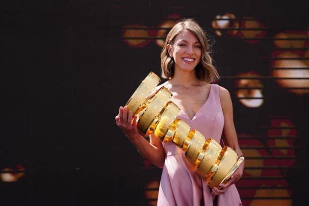 The throphy during the stage 8 of the Giro d™Italia from Giulianova to Castelraimondo, Italy - Saturday, May 17, 2025. - cycling.  Copyright: xFabioxFerrarix xLaPressex