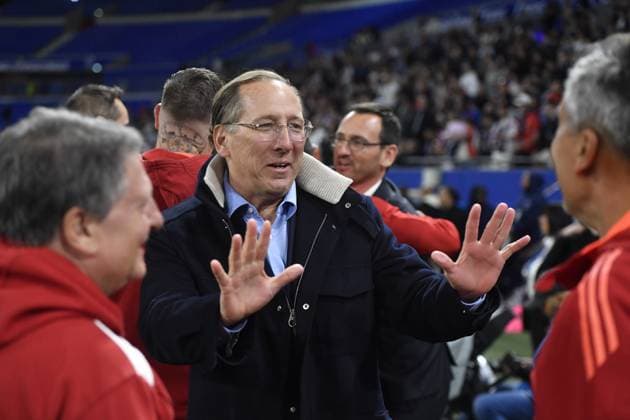FOOTBALL FEMININ : Olympique Lyonnais vs PSG - Groupama stadium Decines-Charpieu - Lyon 16 05 2025 John TEXTOR president of Lyon during the French D1 women s football final match between Olympique Lyonnais (OL) and Paris Saint-Germain (PSG) at the Groupama Stadium in Decines-Charpieu, France on May 16, 2025.  Copyright: xMOURADxALLILIx
