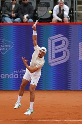 GER, Hamburg, xFSx, ATP500 Mens Tennis Tournament Bitpanda Hamburg Open 2025, 17 05 2025 Marko Topo GER Emilio Nava USA Marko Topo GER makes a serve Copyright: HMBxMedia FernandoxSoares