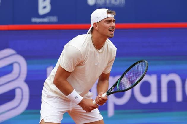 GER, Hamburg, xFSx, ATP500 Mens Tennis Tournament Bitpanda Hamburg Open 2025, 17 05 2025 Marko Topo GER Emilio Nava USA Marko Topo GER serving Copyright: HMBxMedia FernandoxSoares