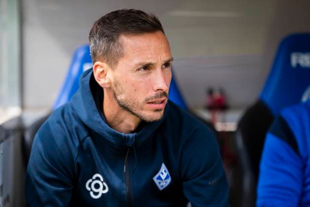 17 05 2025 Soccer, 2024 2025, 3 Liga, 38 Matchday, DSC Arminia Bielefeld SV Waldhof Mannheim Dominik Glawogger Coach Mannheim DFB REGULATIONS PROHIBIT ANY USE OF PHOTOGRAPHS AS IMAGE SEQUENCES AND OR QUASI VIDEO Bielefeld North Rhine-Westphalia Germany Schüco Arena