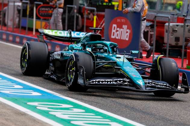 17th May 2025; Autodromo Enzo e Dino Ferrari, Imola, Italy; FIA Formula 1 Emilia Romagna Grand Prix 2025; Qualifying Day; Number 18 Aston Martin Aramco driver Lance Stroll during practice 3 at the Emilia Romagna Formula 1  ActionPlus12788861 StephenxBlackberry