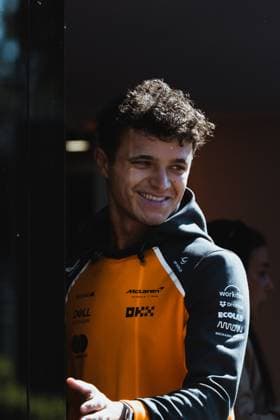 May 17, 2025, Imola, Bologna, Italy: LANDO NORRIS (McLaren) entering the paddock at the Emilia-Romgna Grand Prix 2025 Imola Italy - ZUMAr193 20250517_zsp_r193_053 Copyright: xSaraxRuffonix