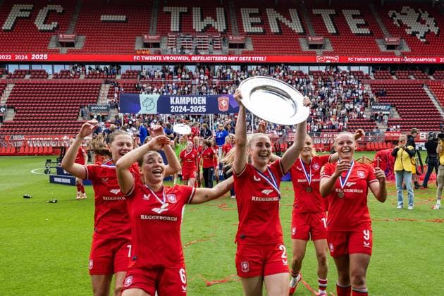 Football, Women, Twente Enschede celebrates winning the championship in the Netherlands