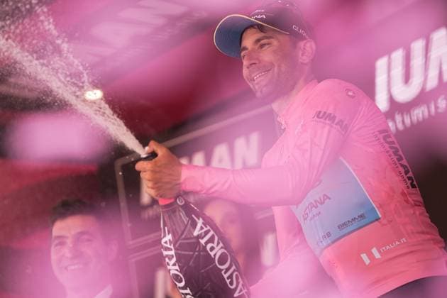 Ulissi Diego of Xds Astana Team pink jersey during the stage 8 of the Giro d™Italia from Giulianova to Castelraimondo, Italy - Saturday, May 17, 2025. - cycling.  Copyright: xMarcoxAlpozzi LaPressex
