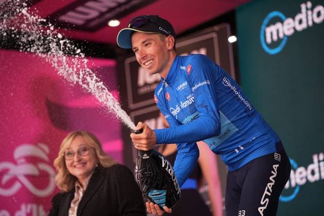 Fortunato Lorenzo of Xds Astana Team blu jersey during the stage 8 of the Giro d™Italia from Giulianova to Castelraimondo, Italy - Saturday, May 17, 2025. - cycling.  Copyright: xMarcoxAlpozzi LaPressex