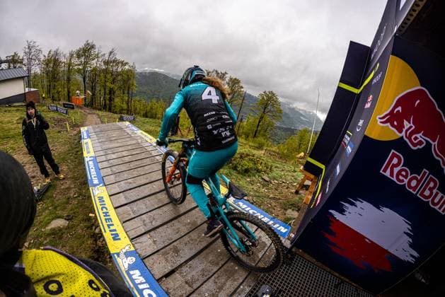 Whoop UCI MTB World Series DHI Worldcup Bielsko BiaÅa BALANCHE Camille YETI FOX FACTORY RACE TEAMat Whoop UCI MTB World Series DHI Worldcup Bielsko BiaÅa, 17 05 2025,in Szczyrk,POL Photo Sebastian Sternemann