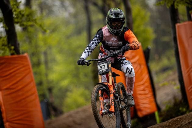 Whoop UCI MTB World Series DHI Worldcup Bielsko BiaÅa KUHN Bodhi NORCO RACE DIVISIONat Whoop UCI MTB World Series DHI Worldcup Bielsko BiaÅa, 17 05 2025,in Szczyrk,POL Photo Sebastian Sternemann