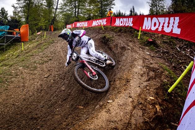 Whoop UCI MTB World Series DHI Worldcup Bielsko BiaÅa PIERRON Amaury COMMENCAL MUC OFF BY RIDING ADDICTIONat Whoop UCI MTB World Series DHI Worldcup Bielsko BiaÅa, 17 05 2025,in Szczyrk,POL Photo Sebastian Sternemann