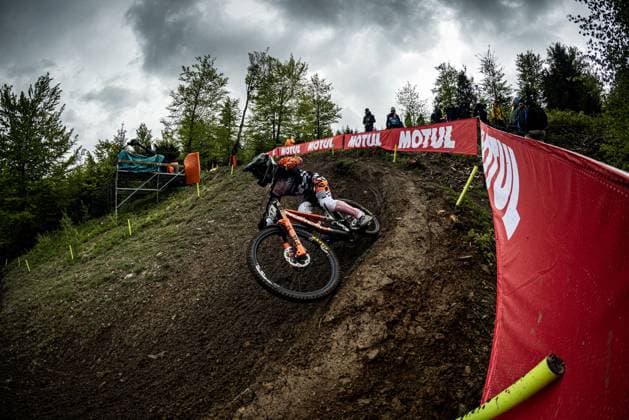 Whoop UCI MTB World Series DHI Worldcup Bielsko BiaÅa KUHN Bodhi NORCO RACE DIVISIONat Whoop UCI MTB World Series DHI Worldcup Bielsko BiaÅa, 17 05 2025,in Szczyrk,POL Photo Sebastian Sternemann