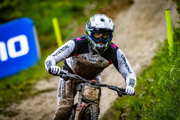 Whoop UCI MTB World Series DHI Worldcup Bielsko BiaÅa PIERRON Amaury COMMENCAL MUC OFF BY RIDING ADDICTIONat Whoop UCI MTB World Series DHI Worldcup Bielsko BiaÅa, 17 05 2025,in Szczyrk,POL Photo Sebastian Sternemann
