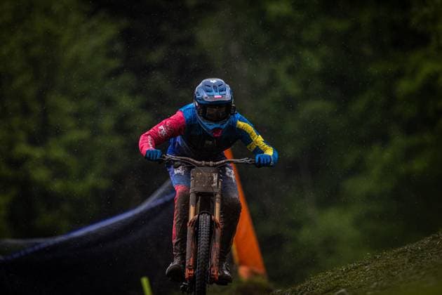 Whoop UCI MTB World Series DHI Worldcup Bielsko BiaÅa ZWAR Oliver ORBEA FMD RACINGat Whoop UCI MTB World Series DHI Worldcup Bielsko BiaÅa, 17 05 2025,in Szczyrk,POL Photo Sebastian Sternemann