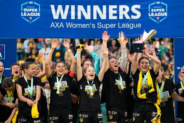 Football, Women, BSC Young Boys Bern celebrates winning the championship in Switzerland
