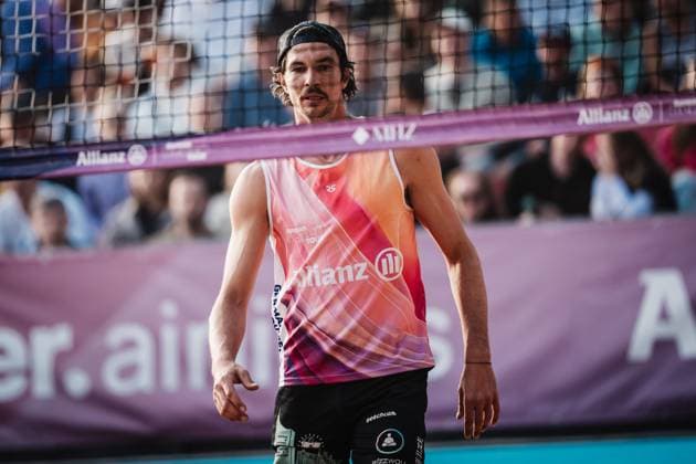 Beach volleyball men Allianz German Beach Tour 2025 Tourstop Düsseldorf 17 05 2025 Jannik Kühlborn Düsseldorf Robert Lehr Ufer North Rhine-Westphalia Germany