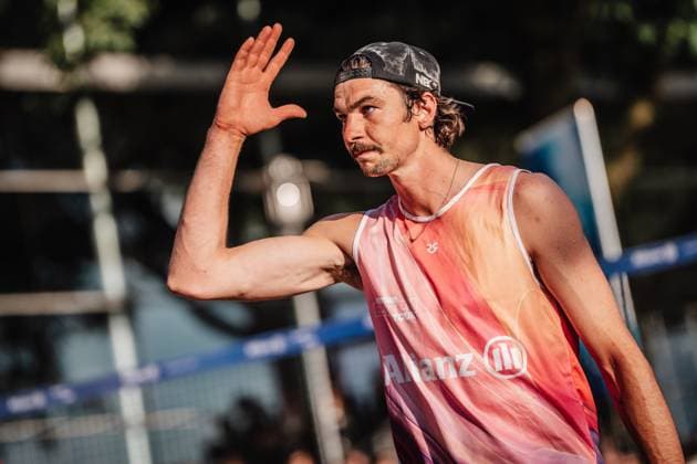 Beach volleyball men Allianz German Beach Tour 2025 Tourstop Düsseldorf 17 05 2025 Jannik Kühlborn Düsseldorf Robert Lehr Ufer North Rhine-Westphalia Germany