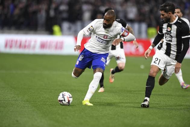Fußball, Olympique Lyon - SCO Angers FOOTBALL : Olympique Lyonnais vs SCO Angers - Ligue 1 - 17 05 2025 Alexandre LACAZETTE I of Lyon during the French L1 football match between Olympique Lyonnais and SCO Angers at the Groupama stadium in Decines-Charpieu Lyon, France on May 17, 2025  Copyright: xMourad_ALLILIx