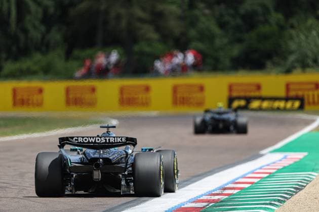 George Russell (GBR) - Mercedes-AMG PETRONAS F1 Team - Mercedes W16 - Mercedes E Performanceduring Formula 1 AWS Gran Premio del Made in Italy e dell Emilia Romagna 2025 - Autodromo Enzo e Dino Ferrari, Imola (BO) Italy from 15th to 18th May 2025, Formula 1 AWS Gran Premio del Made in Italy e dell Emilia Romagna 2025