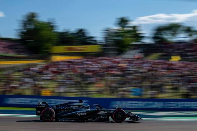 FORMULE 1 : Emilia Romagna - Grand Prix - 17 05 2025 63 George Russell (GBR) Mercedes AMG Petronas (DEU) Mercedes-AMG W16 E Mercedes, during the Formula 1 Emilia Romagna Grand Prix 2025, at the Autodromo Enzo e Dino Ferrari in Imola from May 16 to 18, 2025 in Italy (ITA)  Copyright: xIANxBUNDEYx xMPSxAGENCYx x