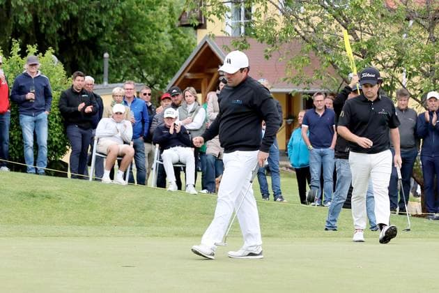 GOLF - Goesser Open 2025 MARIA LANKOWITZ,AUSTRIA,17.MAY.25 - GOLF - Alps Tour, Goesser Open, GC Erzherzog Johann. Image shows Asier Aguirre Izcue (ESP) and Jorge Maicas (ESP).  GEPAxpictures xHansxOberlaender