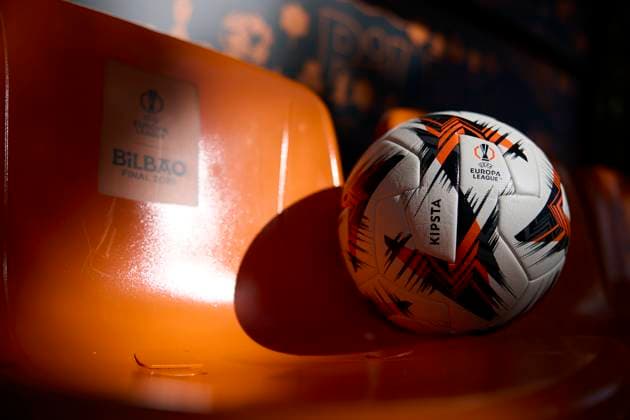 Previews - UEFA Europa League Final 2025 A detail view of the official match ball ahead of the UEFA Europa League 2024 25 Final match between Tottenham Hotspur and Manchester United, ManU at San Mames on May 17, 2025, in Bilbao, Spain. Bilbao San Mames Navarra Spain RL_TOTvMUTD_ELF_000023 Copyright: xRicardoxLarreinax
