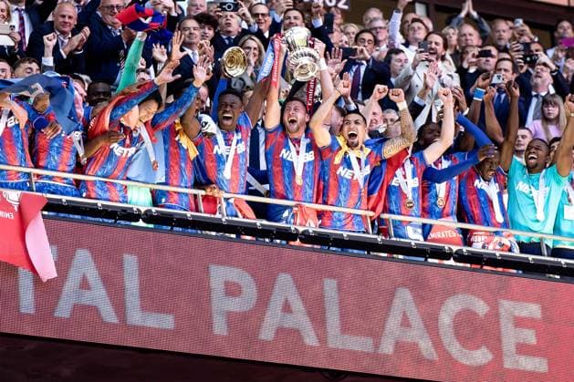 London, England, May 18 2025: Crystal Palace team celebrates after winning the FA Cup Final game between Crystal Palace and Manchester City at Wembley Stadium in London, England. (Pedro Porru SPP) Copyright: xPedroxPorrux xSPPx spp-en-PePoSp-4F8A6646_DxO
