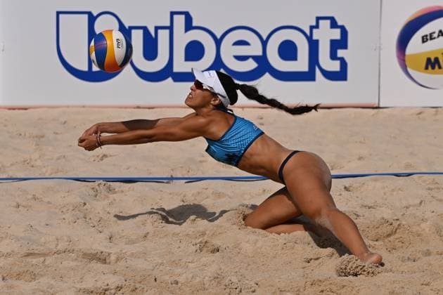 May 17, 2025, Madrid, Madrid, Spain: 2 SOFIA GONZALEZ (ESP) competes during the 2025 VW Beach Pro Tour Futures Women - Madrid (ESP) between SPAIN and GERMANY at Parque Deportivo Puerta de Hierro on may 17, 2025 in Madrid, Spain. Madrid Spain - ZUMAc312 20250517_zsp_c312_133 Copyright: xOscarxManuelxSanchezx