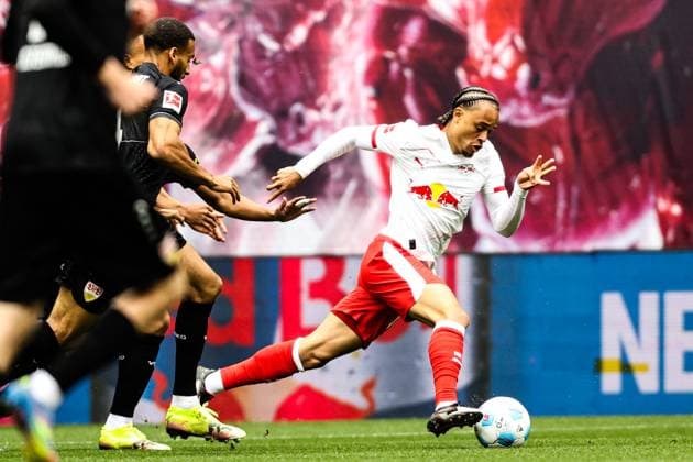Xavi Simons RB Leipzig,10 1 Soccer Bundesliga Season 2024 2025 Point Match RB Leipzig vs VfB Stuttgart at the Red Bull Arena in Leipzig Action,Soccer,Germany,Man,Men,17 05 2025