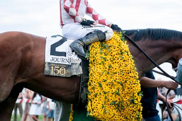Bilder des Jahres 2025, Sport 05 Mai Sport Themen der Woche KW20 May 18, 2025, Baltimore, Md, USA: Journalism (2) ridden by Umberto Rispoli wins the Preakness Stakes (Grade 1) at Pimlico Race Course in Baltimore, Maryland on May 17, 2025. This is the last Preakness Day to be run under the Ã¢â‚¬oeOld Hilltop.Ã¢â‚¬Â The building will be razed to make way for a new facility, marking the start of a new era of racing in Maryland. Construction of the new building is scheduled for completion in 2027. Eclipse Sportswire CSM Baltimore USA - ZUMAcs17 20250518_faf_cs17_012 Copyright: xScottxSeriox