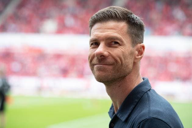 Coach Xabi Xabier ALONSO LEV portrait, portrait, portrait, cropped single image, single motif, 1 FSV Mainz 05 MZ Bayer Leverkusen LEV 2 2 Football 1 Bundesliga season 2024 2025, 34 Matchday, Matchday34, on 17 05 2025, MEWA Arena Mainz Â