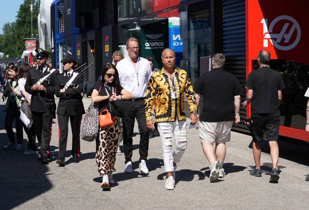 18 05 2025, Autodromo Enzo e Dino Ferrari, Imola, Formula 1 Grand Prix Emilia Romagna 2025 ,in the picture RTL presenter Florian König, reporter Alessa Luisa Naujoks, track reporter Kai Ebel Photo by Hasan Bratic DeFodi Images