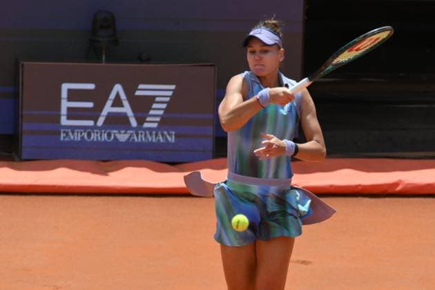 May 18, 2025, Roma, RM: Veronika Kudermetova during the women s doubles final between Sara Errani (Ita) and Jasmine.Paolini (ITA) versus Veronika Kudermetova and Elise Mertens on centre court during the Internazionali BNL d Italia 2025, Foro Italico in Rome, Italy, 18 May 2025 .ANSA ROBERTO RAMACCIA. Tennis: Italian Open 2025  - ZUMAa110 20250518_zaf_a110_086 Copyright: xRobertoxRamacciax