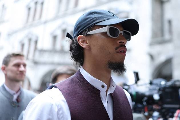 FC Bayern Munich championship celebration on 18 05 2025 on the Rathausbalkon at Marienplatz in Munich Leroy Sane Munich xMSx